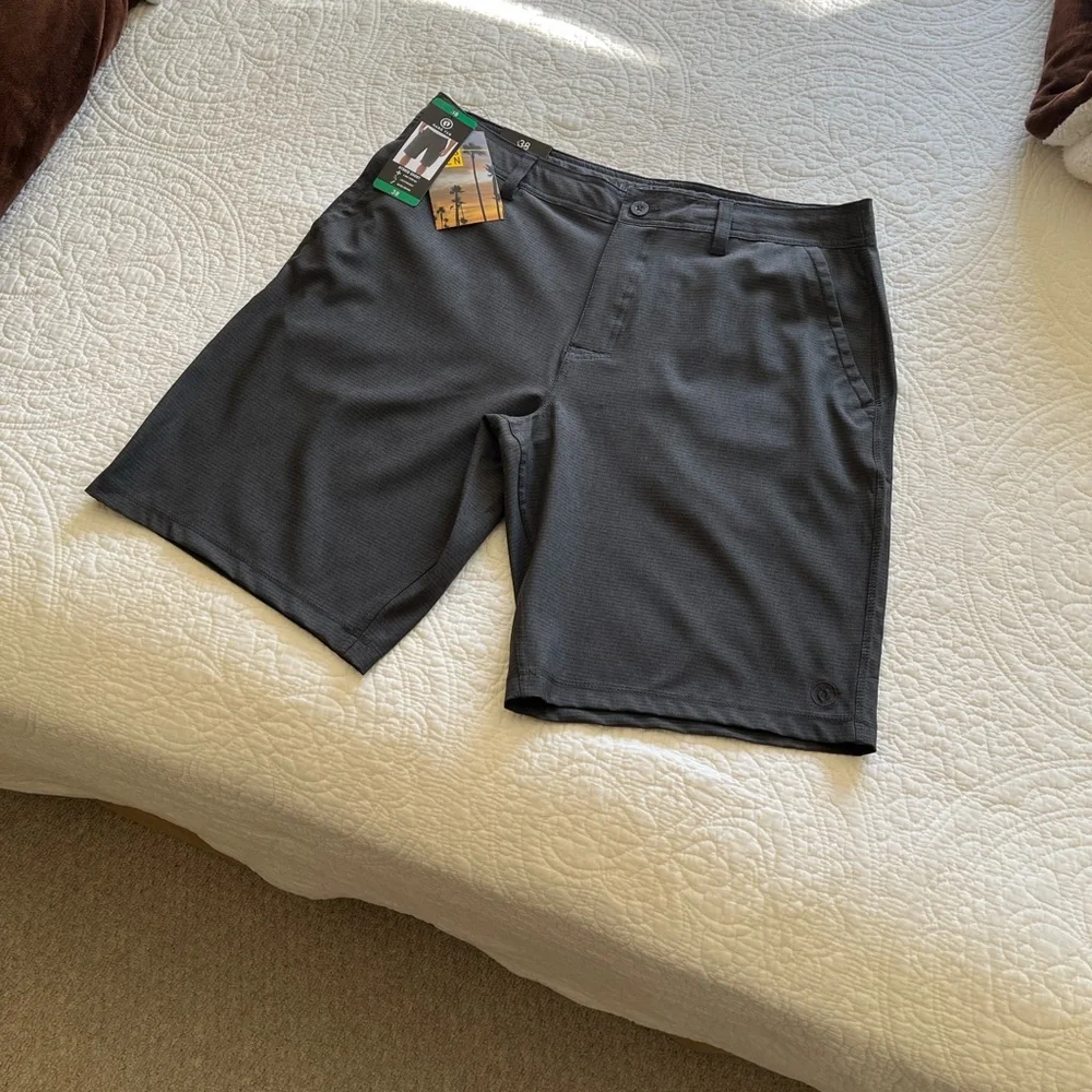Hang Ten Hybrid Shorts Men's 38‎ Lightweight Quick Dry Stretch Gray